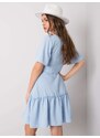 BASIC Světle modré dámské šaty s vázáním -blue Světle modrá