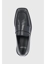 Kožené mokasíny Vagabond Shoemakers dámské, černá barva, na plochém podpatku