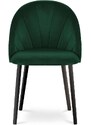 Smaragdově zelená sametová jídelní židle MICADONI VENTURA