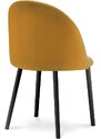 Hořčicově žlutá sametová jídelní židle MICADONI VENTURA
