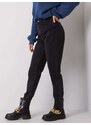RUE PARIS Černé dámské džíny s vysokým pasem -black Černá