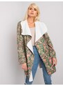 Fashionhunters Dámský vzorovaný khaki kabát Aggie