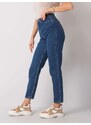 Fashionhunters Tmavě modré mom jeans s vysokým pasem od Trish