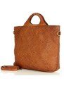 Dámská kožená shopper bag kabelka Mazzini M168 camel