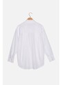 Trendyol White Boyfriend/Wide Fit Woven Shirt