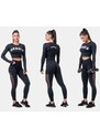 NEBBIA - Sportovní crop top s dlouhým rukávem 585 (black)