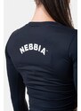 NEBBIA - Sportovní crop top s dlouhým rukávem 585 (black)