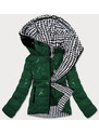 SPEED.A Zelená dámská bunda se vzorovanou podšívkou (W707)