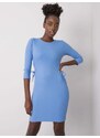 BASIC Světle modré dámské přiléhavé šaty -blue Světle modrá