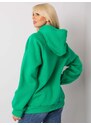 Fashionhunters Zelená vycpaná mikina s kapucí