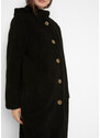 bonprix Kabát z umělé kožešiny s kapucí Černá