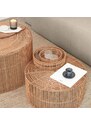 Set dvou ratanových konferenčních stolků Kave Home Elmima 66/55 cm