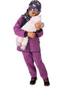 Dětské softshellové kalhoty UNUO s fleecem, Ostružinová, Jednorožci