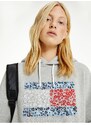 Tommy Hilfiger Světle šedé mikinové šaty s kapucí Tommy Jeans - Dámské