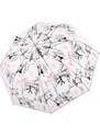 Doppler dámský holový vystřelovací deštník Long Fiber Transparent St.Tropez růžový