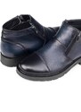 Ducavelli Liverpool Genuine Leather Non-Slip Sole Zippered Chelsea Daily Boots Navy Blue.