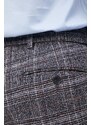 Kalhoty s příměsí vlny Tommy Hilfiger pánské, černá barva, přiléhavé