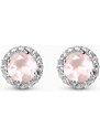 Royal Exklusive Emporial stříbrné peckové náušnice GU-DR2564E-SILVER-ROSEQUARTZ-ZIRCON