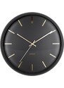 Time for home Černo-zlaté nástěnné hodiny Belene Ø 40 cm