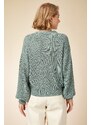 Happiness İstanbul Women's Turquoise V-Neck Buttons Knitwear Cardigan