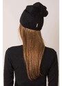 MladaModa Dámská čepice se zirkony model 0317 černá