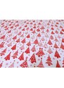 DOMESTINO 120/ 22042-1 Vánoční stromky červené na bílé - 160cm / VELKOOBCHOD
