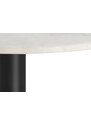 Scandi Bílý mramorový jídelní stůl Aron 105 cm s černou podnoží