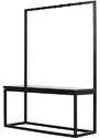 Nordic Design Černý věšák s lavicí Nek 120 cm