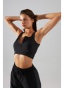 Trendyol Black Medium Support/Sculpting Zippered Sports Bra