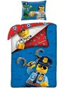 Halantex Bavlněné ložní povlečení LEGO City - motiv Policajt vs. vězeň - 100% bavlna - 70 x 90 cm + 140 x 200 cm