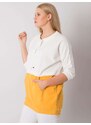 Fashionhunters Dámská ekru-žlutá tunika větší velikosti