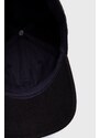 Bavlněná čepice Emporio Armani tmavomodrá barva, s aplikací