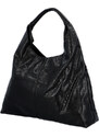 Paolo Bags Trendy dámská kabelka Sáva s hadím vzorem, černá