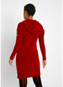 bonprix Pletené šaty s kapucí Červená