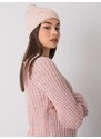 Fashionhunters Zaprášená růžová dámská pletená čepice RUE PARIS