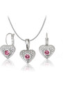 Jewellis ČR Jewellis ocelový set ve tvaru srdce Antique Heart s krystaly Swarovski - Rose