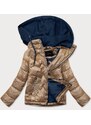 BH FOREVER Karamelovo/modrá dámská bunda s kapucí (BH2003)