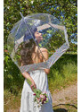 Fulton dámský průhledný deštník Birdcage 2 WEDDING FLORAL BORDER L042