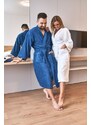 Interkontakt Sada Light Blue: župan KIMONO + pánský saunový kilt + osuška