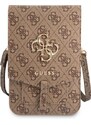 Univerzální pouzdro / taška s kapsou na mobil - Guess, 4G Metal Logo Bag Brown