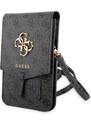 Univerzální pouzdro / taška s kapsou na mobil - Guess, 4G Metal Logo Bag Gray