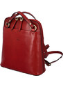 Dámský kožený batoh kabelka tmavě červený - Katana Elinney červená