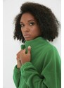 Trendyol Emerald Zipper Detailed Fleece Knitted Sweatshirt