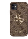 Ochranný kryt na iPhone 11 - Guess, 4G Logo Back Brown