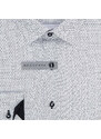 AMJ Pánská košile AMJ bavlněná, bílá zrníčkovaná VDBR1218, dlouhý rukáv, regular fit