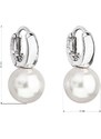 Evolution Group s.r.o. Stříbrné náušnice visací s perlou Preciosa bílé kulaté 31218.1
