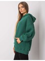 BASIC FEEL GOOD ZELENÁ OVERSIZE MIKINA BEZ POTISKU -GREEN Tmavě zelená