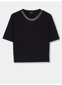 Černé dámské tričko s náhrdelníkem Liu Jo - Dámské