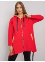 RELEVANCE ČERVENÁ DÁMSKÁ OVERSIZE MIKINA NA ZIP -RED