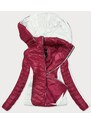 ATURE Dvoubarevná červeno/ecru dámská bunda s kapucí (6318)